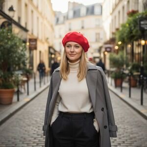 Unbranded Wool Beret OS Red Parisian French Style Vintage Inspired Romantic